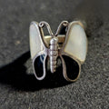 Black and White Butterfly Vintage Native Ring Size 9 Old Pawn JR 624