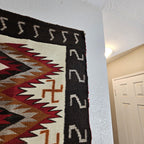 Authentic Vintage Navajo Dazzler Rug Whirling Logs  66" x 58" C1930s W 197