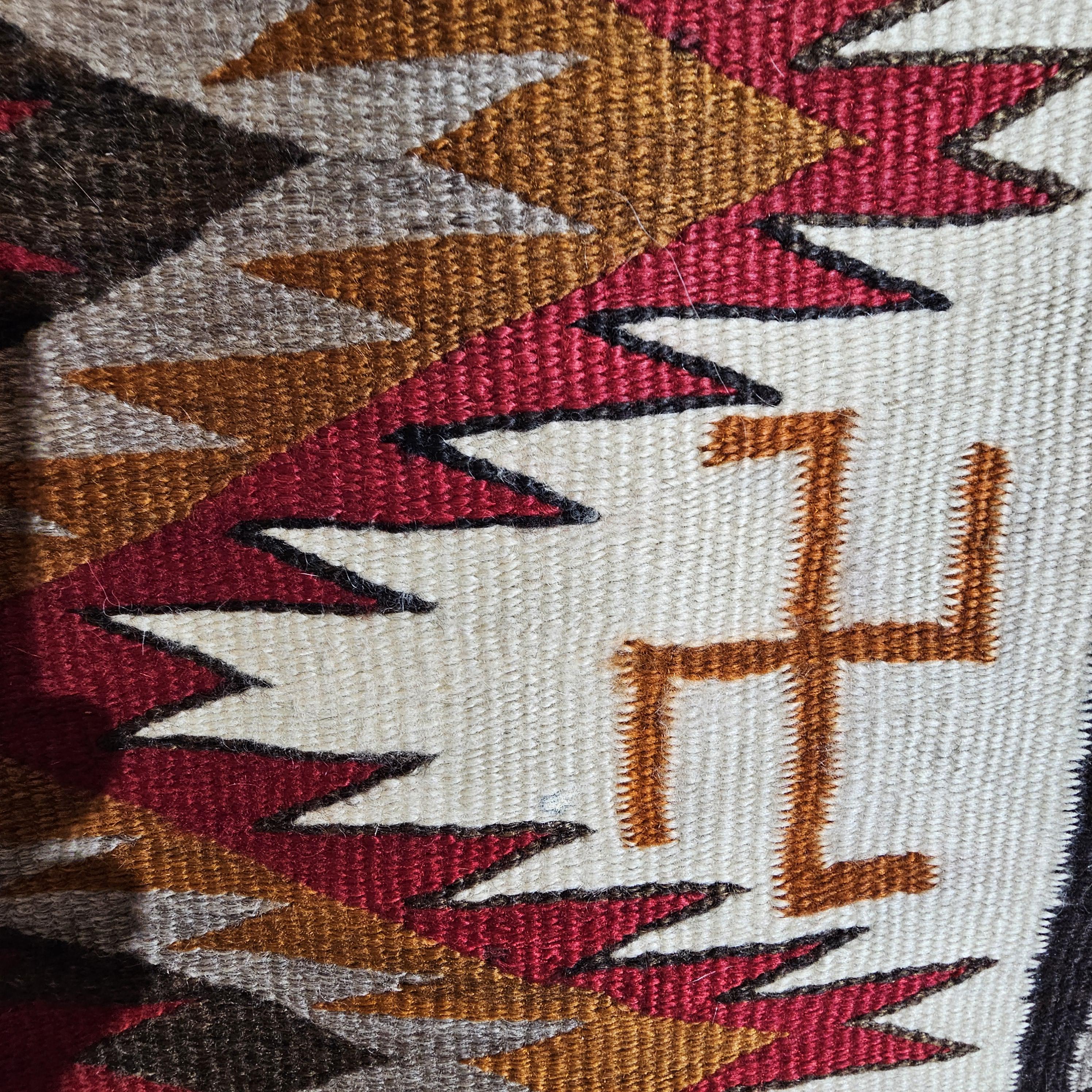 Authentic Vintage Navajo Dazzler Rug Whirling Logs  66" x 58" C1930s W 197