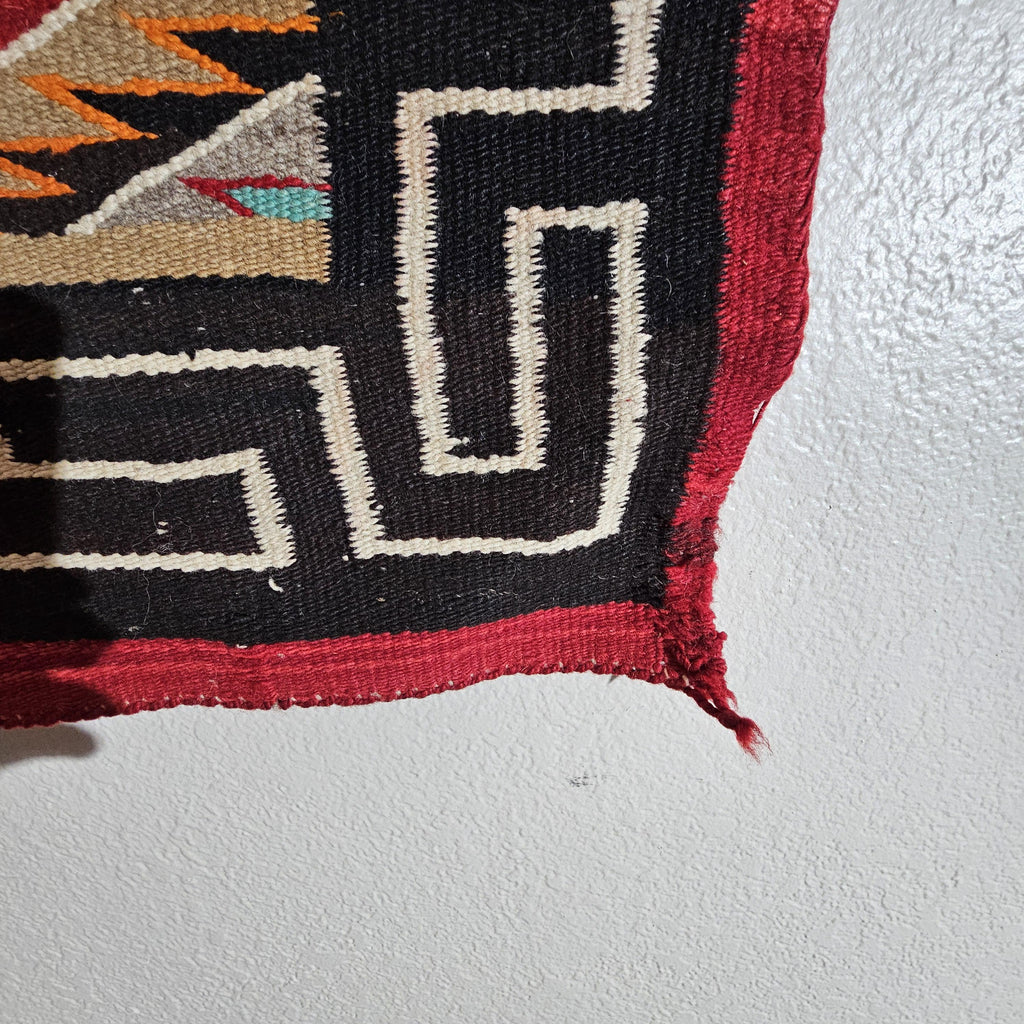 Authentic Vintage Navajo Fancy Dazzler Rug 72" x 38" C1930s W 202