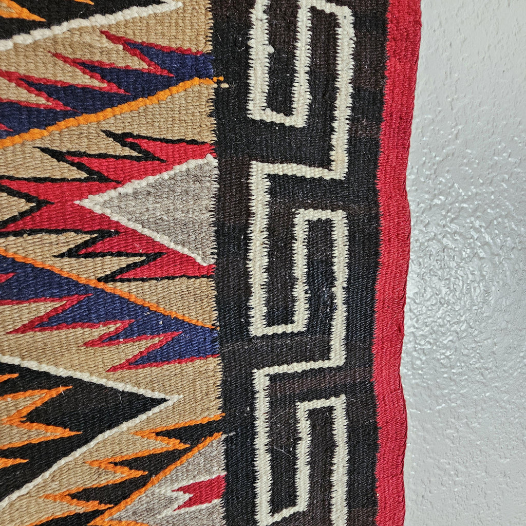 Authentic Vintage Navajo Fancy Dazzler Rug 72" x 38" C1930s W 202