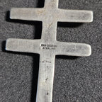 Pueblo Cross Signed Sterling Necklace Heishi Old Pawn C1970s JN 792