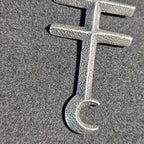 Pueblo Cross Signed Sterling Necklace Heishi Old Pawn C1970s JN 792