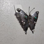 Butterfly Silver Turquoise Pin Vintage # JP 181
