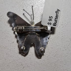Butterfly Silver Turquoise Pin Vintage # JP 181