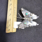 Butterfly Silver Turquoise Pin Vintage # JP 181