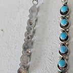 Long Zuni Shadowbox Earrings Blue Turquoise Old Pawn JE 635