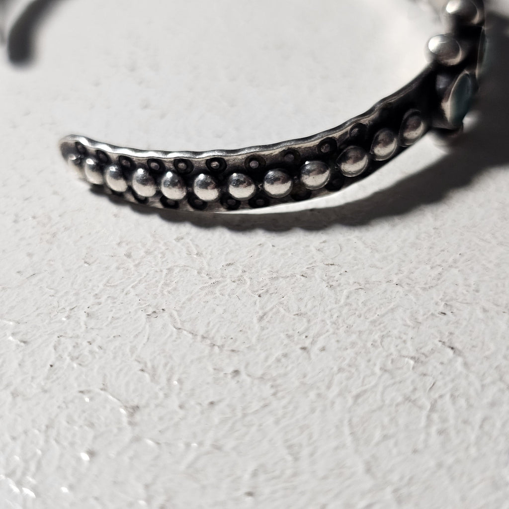 Amazing Zuni Snakeyes Turquoise Sterling Silver Bracelet 6 3/4" JB 274