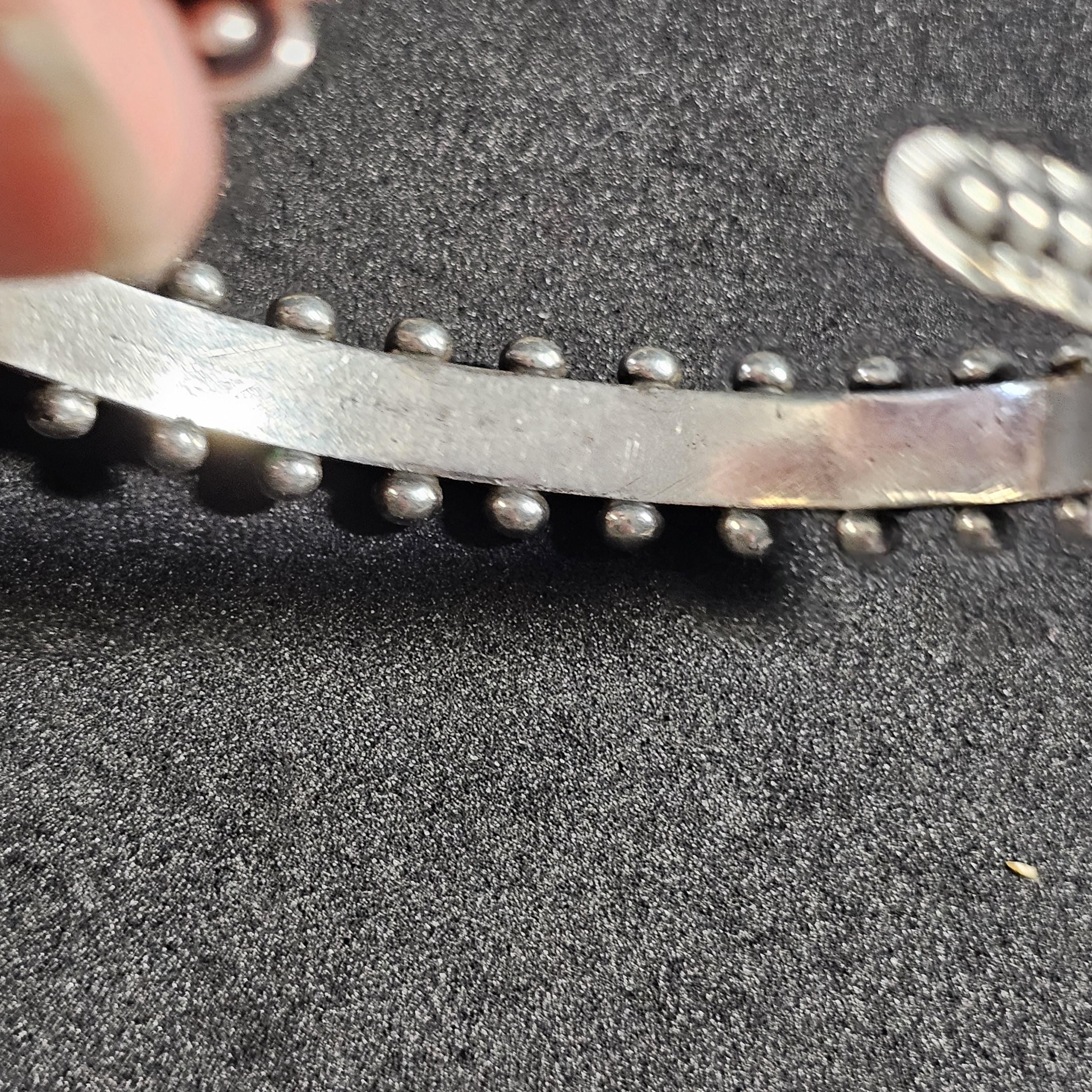 Amazing Zuni Snakeyes Turquoise Sterling Silver Bracelet 6 3/4" JB 274