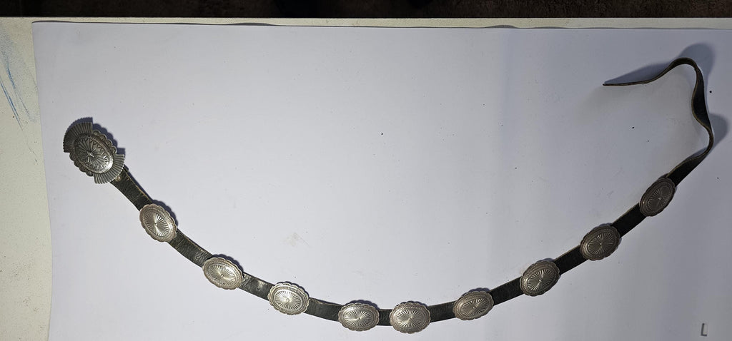 Concho Belt Vintage Sterling Navajo Old Pawn. JBL 158