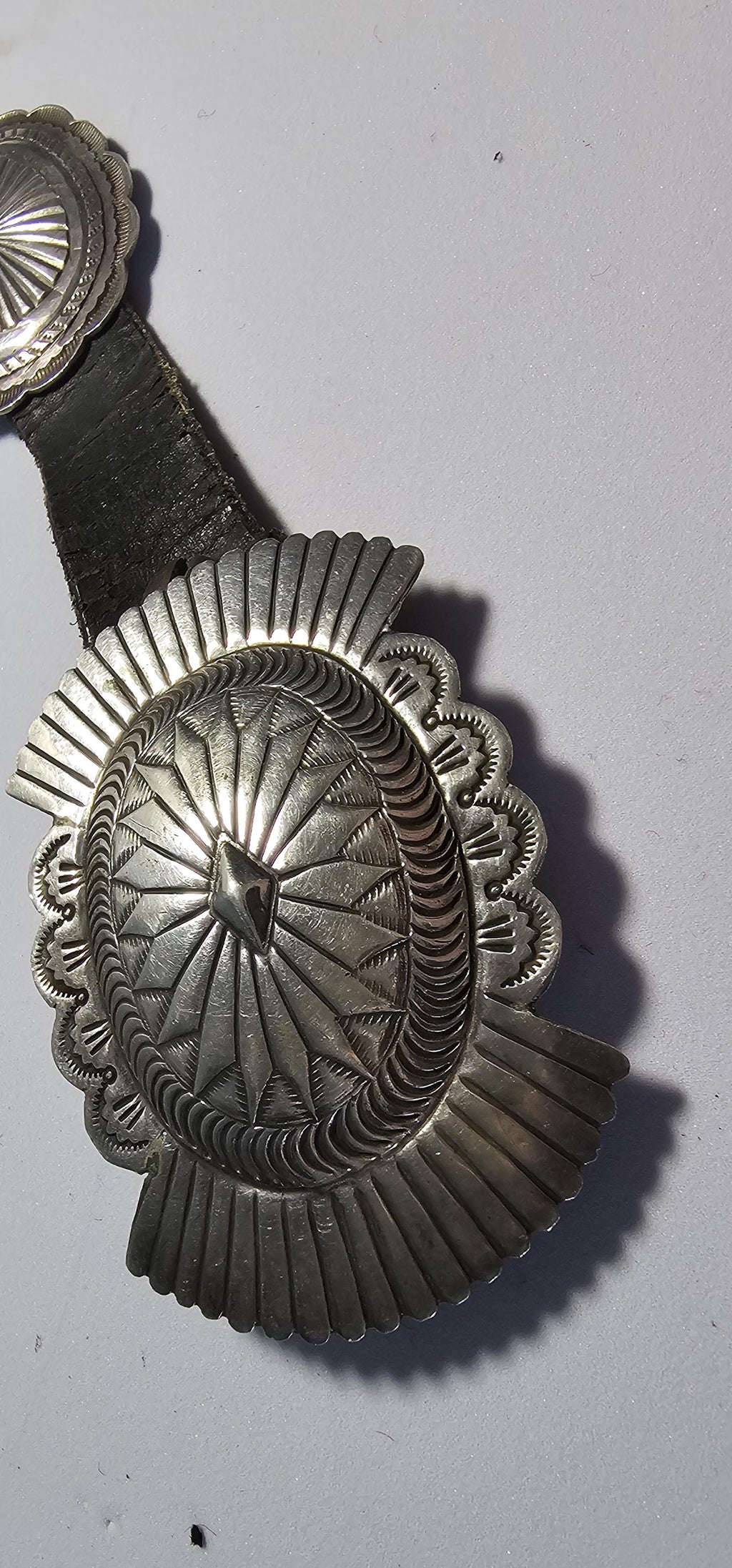 Concho Belt Vintage Sterling Navajo Old Pawn. JBL 158
