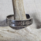 1920s Hand Forged Ingot Whirling Log Sterling Cuff  6 1/2" wrist  JB 296