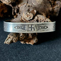 1920s Hand Forged Ingot Whirling Log Sterling Cuff  6 1/2" wrist  JB 296