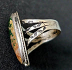 1930s Cerrillos Turquoise Native Ring Size 8 Old Pawn. JR 642