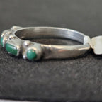 1930s Zuni Dot & Dash 5 Ceriilos Turquoise Silver Ring Vintage Sterling Old Pawn Size 8 1/2 JR 484
