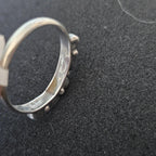 1930s Zuni Dot & Dash 5 Ceriilos Turquoise Silver Ring Vintage Sterling Old Pawn Size 8 1/2 JR 484