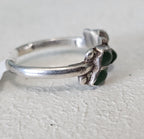 1940s Zuni Diamond Shape 5 Ceriilos Turquoise Silver Ring Vintage Sterling Old Pawn Size 8 1/2 JR 635