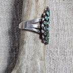 1930s Zuni Great Dark Turquoise Vintage Ring Old Pawn Size 7  JR 657