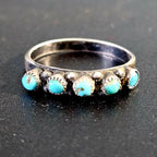 1930s Zuni Turquoise Vintage Band Old Pawn Size 7 1/2  JR 664