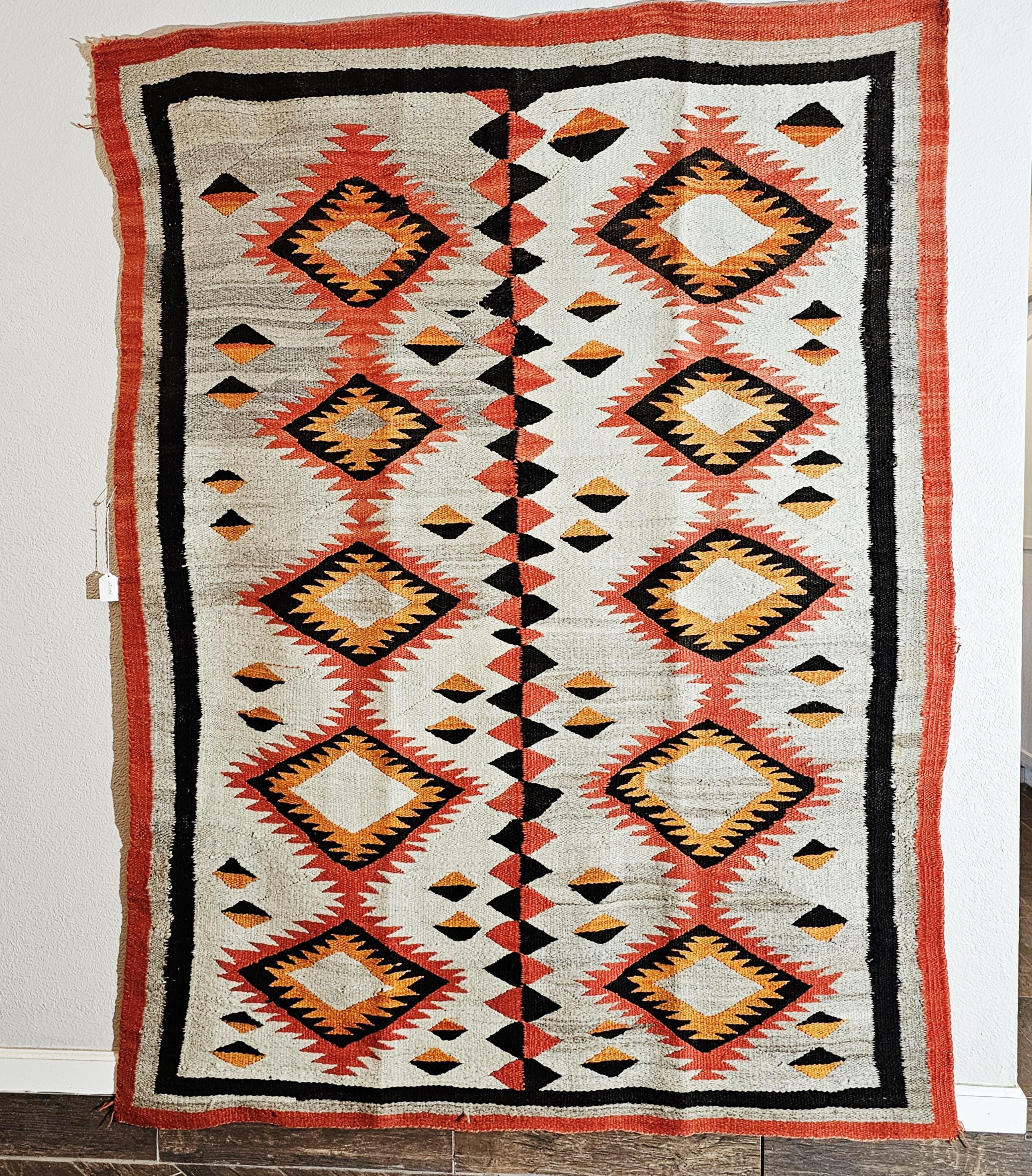 Authentic Vintage Navajo Rug Dazzler Pound Rug 63" x 84" C1930s W 176