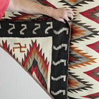 Authentic Vintage Navajo Dazzler Rug Whirling Logs  66" x 58" C1930s W 197