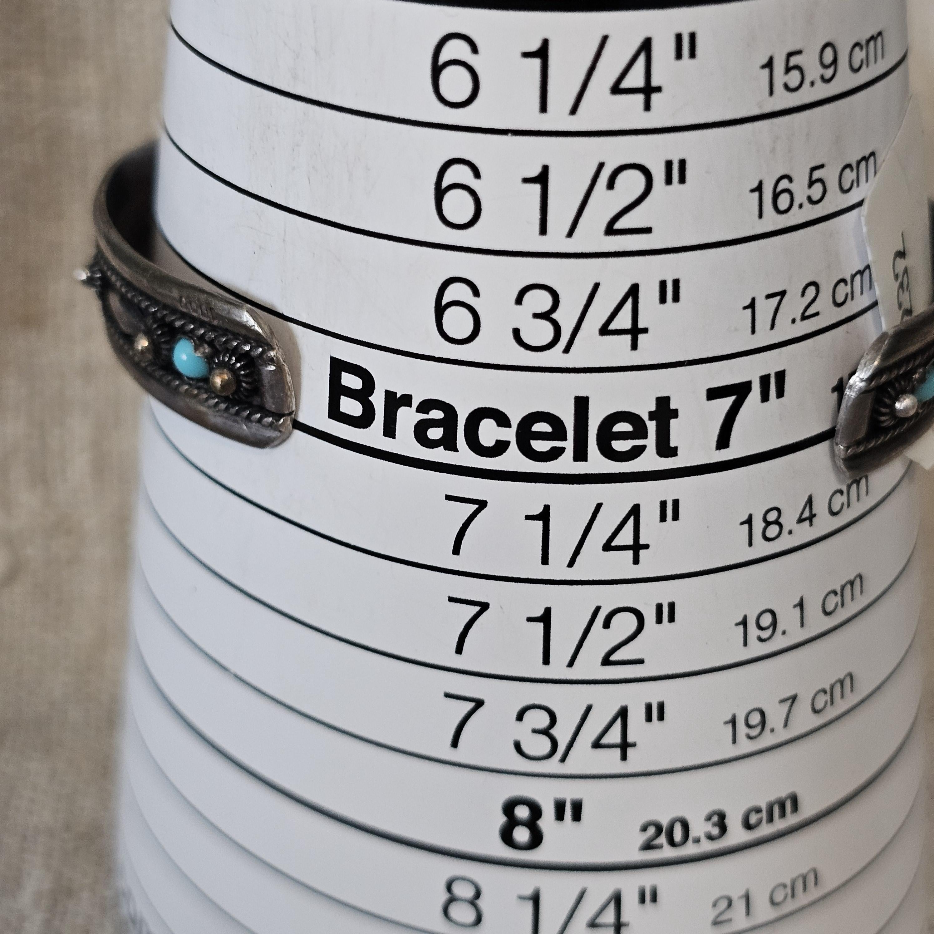 1940s Vintage Turquoise & Silver Raindrops Native Cuff Bracelet Old Pawn  6 3/4" wrist. JB 235
