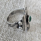 1930s Thunderbird Turqupise Vintage Native Ring Sterling Old Pawn Size 6 JR 651
