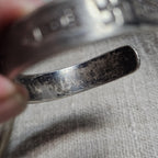 1920s Hand Forged Ingot Whirling Log Sterling Cuff  6 1/2" wrist  JB 296