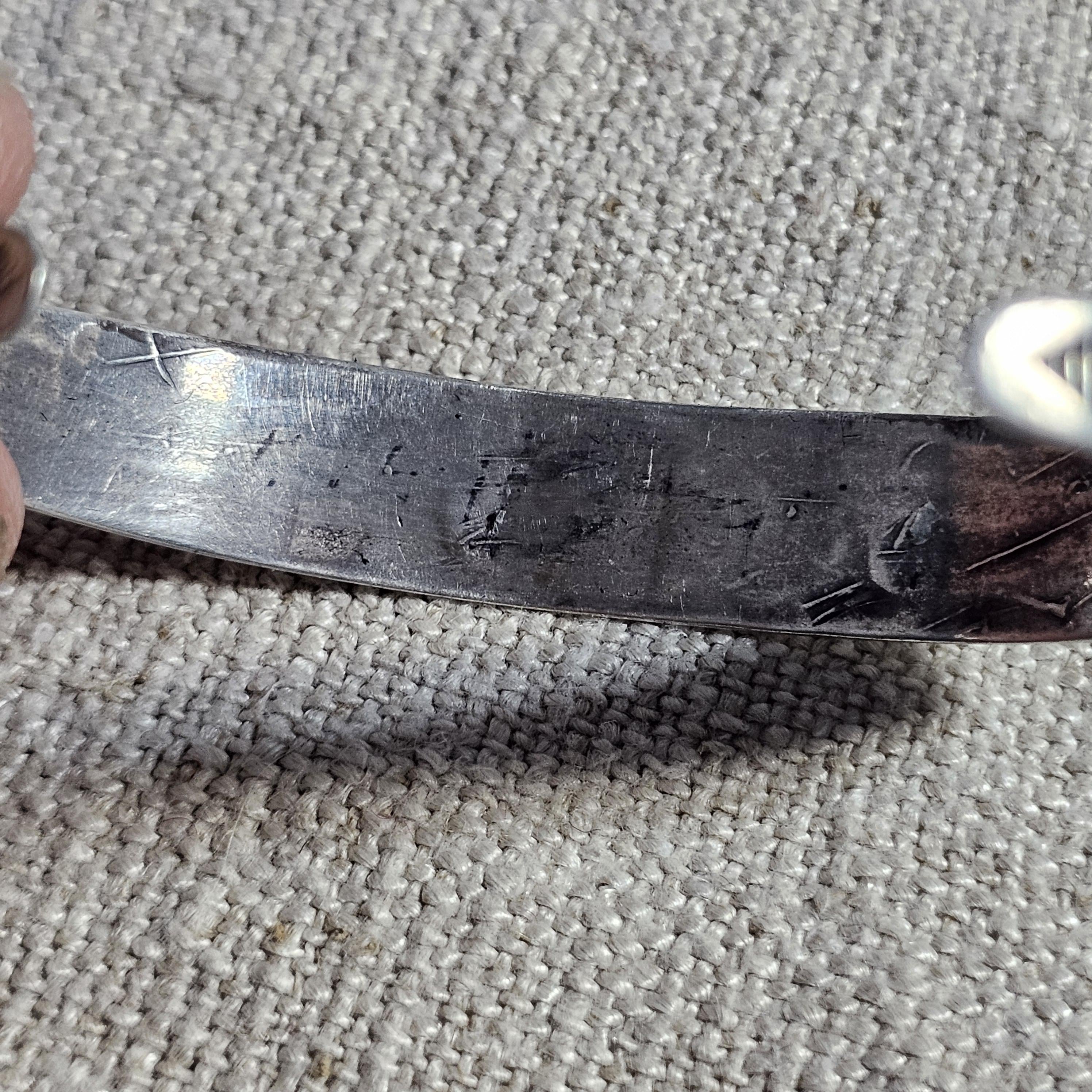 1930s Thunderbird Whirling Log Sterling Cuff  7" wrist  JB 295