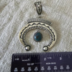 Sterling & Turquoise Naja Signed Native Pendent Old Pawn Sterling # JPN 145