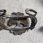1930s Thunderbird Zuni Chip Inlay Vintage Sterling Cuff  6 1/4" wrist  JB 283