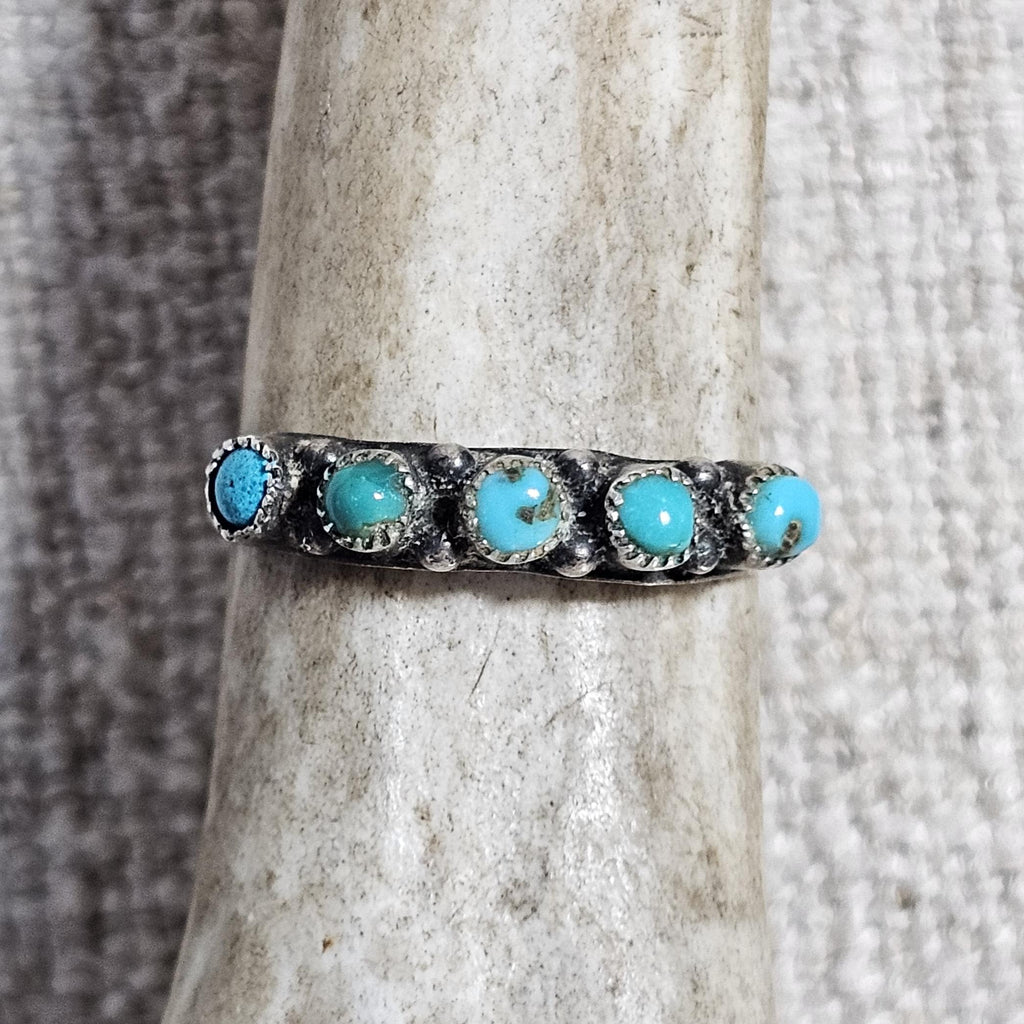 1930s Zuni Turquoise Vintage Band Old Pawn Size 7 1/2  JR 664