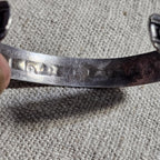 1940s Vintage Turquoise & Silver Raindrops Native Cuff Bracelet Old Pawn  6 3/4" wrist. JB 235