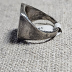 1950s Zuni Turquoise Inlay Vintage  Ring Sterling Old Pawn Size 10 JR 361