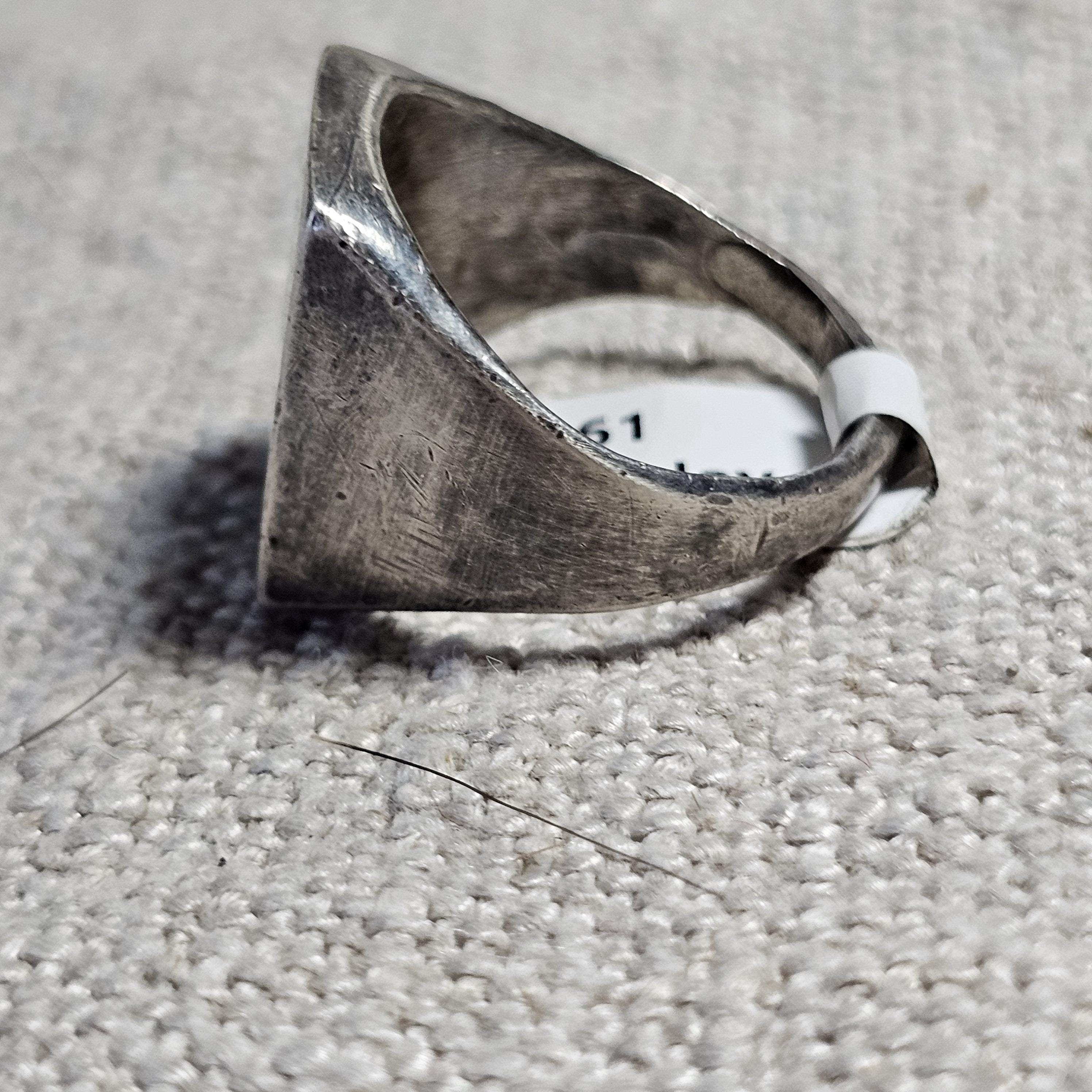 1950s Zuni Turquoise Inlay Vintage  Ring Sterling Old Pawn Size 10 JR 361