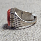 Vintage Zuni Spiny Oyster Sterling Silver Ring, Size 9