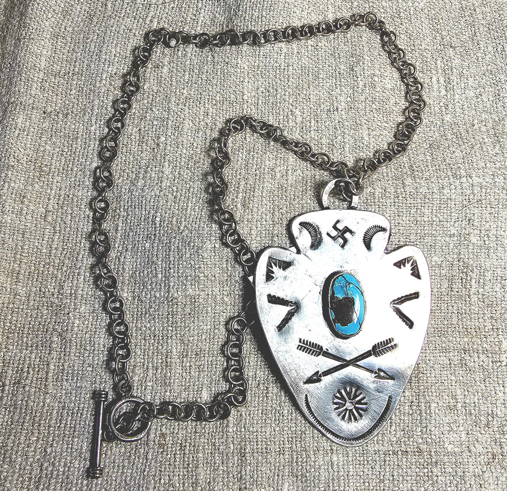 1930s Arrow Turquoise Necklace Vintage Old Pawn JN 820