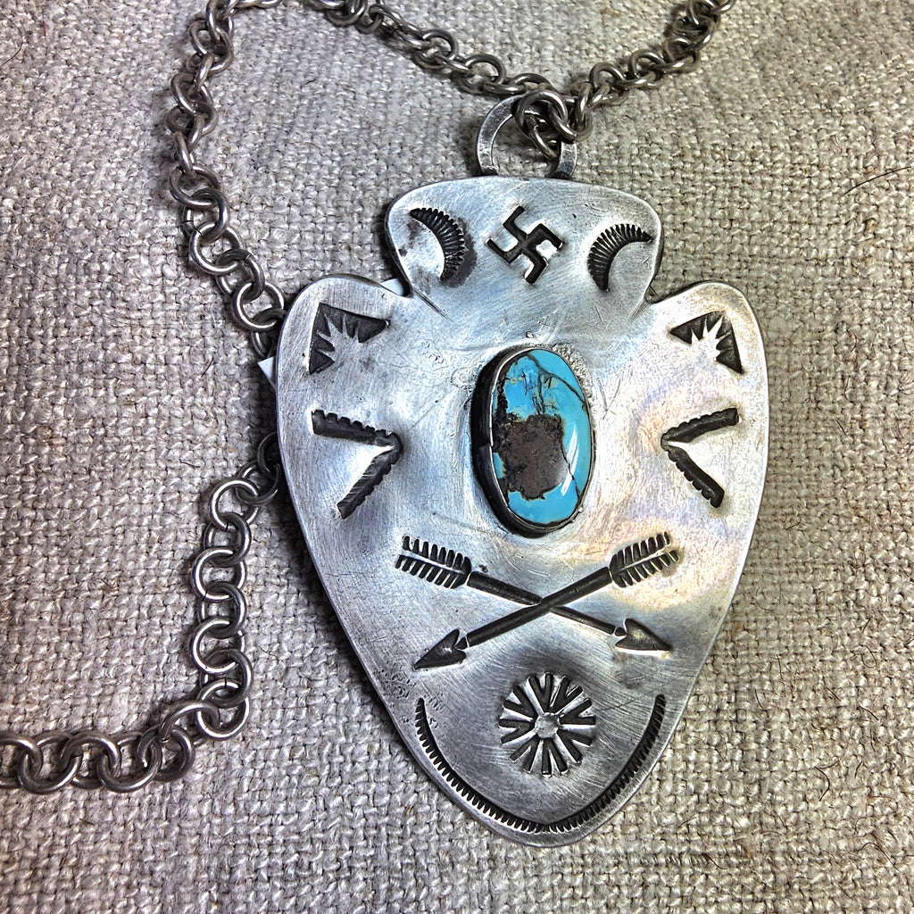 1930s Arrow Turquoise Necklace Vintage Old Pawn JN 820