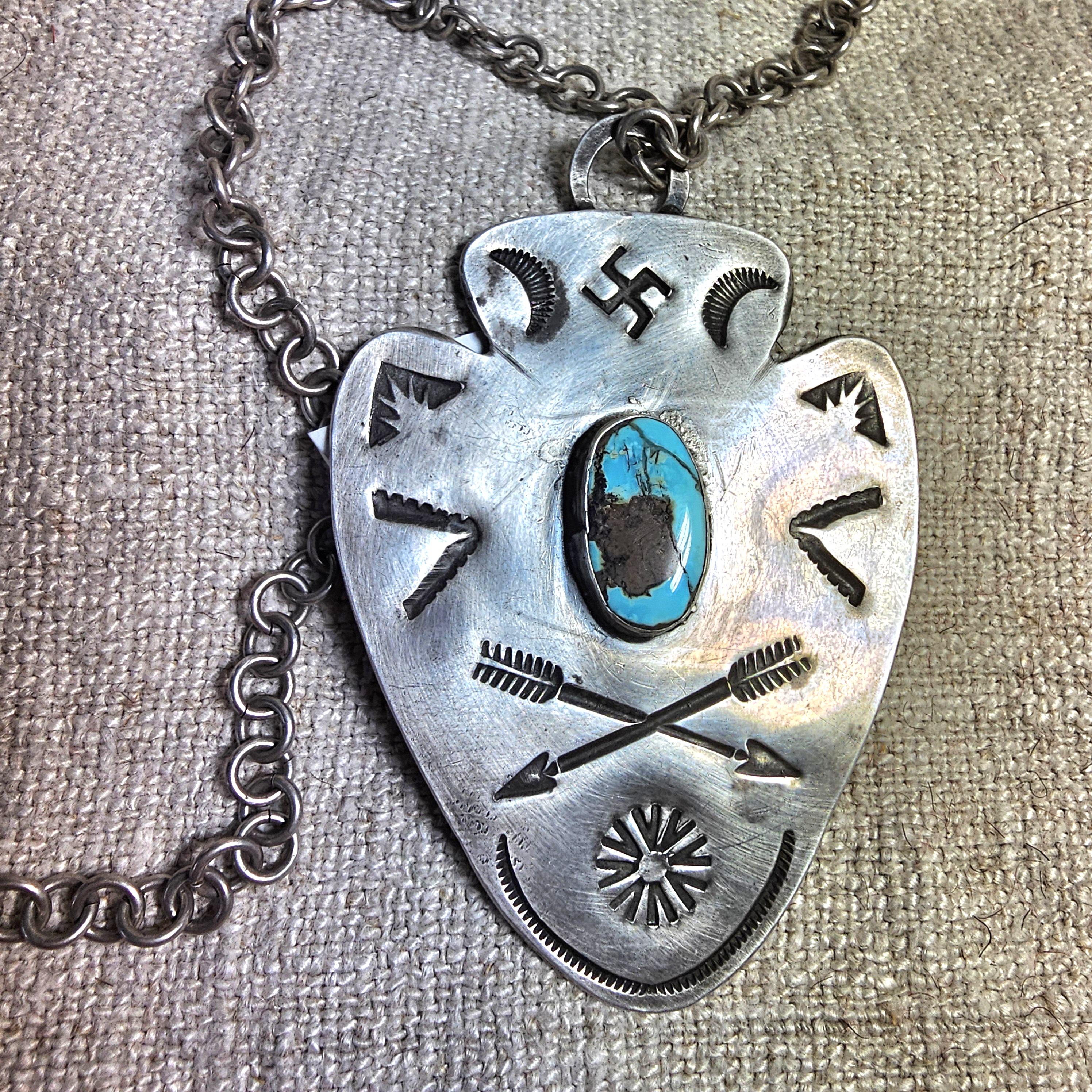 1930s Arrow Turquoise Necklace Vintage Old Pawn JN 820