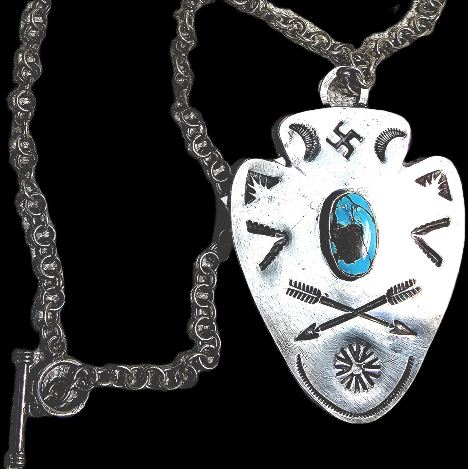 1930s Arrow Turquoise Necklace Vintage Old Pawn JN 820