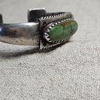 Jock Favour Green Turquoise Ingot Silver Cuff Bracelet 7 1/2" wrist JB 298