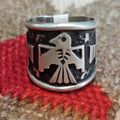 Thunderbird Signet Vintage Native Ring Sterling  Size 8 1/2 NR 35
