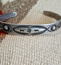 1930s Whirling Log Sterling Cuff  6 1/4" wrist  JB 264