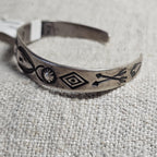 1930s Whirling Log Sterling Cuff  6 1/4" wrist  JB 264