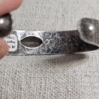 1920s Coin Silver Whirling Log Cuff  7" wrist  JB 105