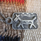 1930s Silver Donkey Tab Necklace Vintage Old Pawn JN 822