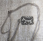 1930s Silver Donkey Tab Necklace Vintage Old Pawn JN 822