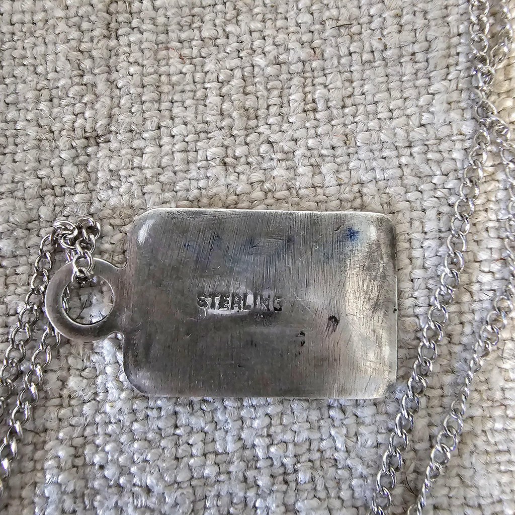 1930s Silver Donkey Tab Necklace Vintage Old Pawn JN 822