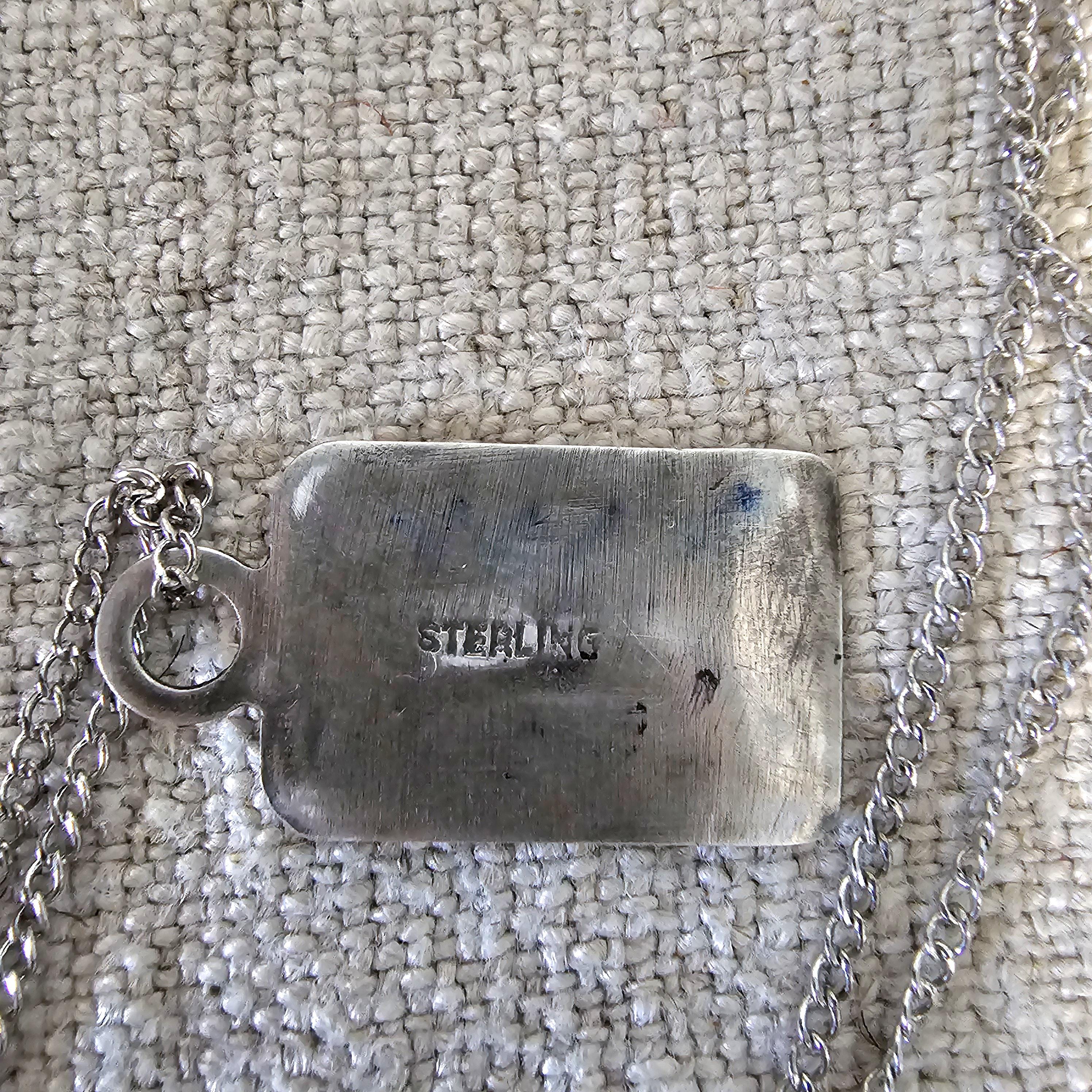 1930s Silver Donkey Tab Necklace Vintage Old Pawn JN 822