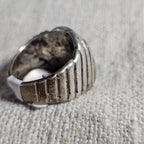 Bearpaw Vintage Native Cast SilverTurquoise Ring Sterling Old Pawn Size 8 3/4 JR 618